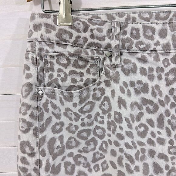 WHBM Jeans Size 8 High Rise Skinny Ankle Leopard Print - Picture 6 of 14